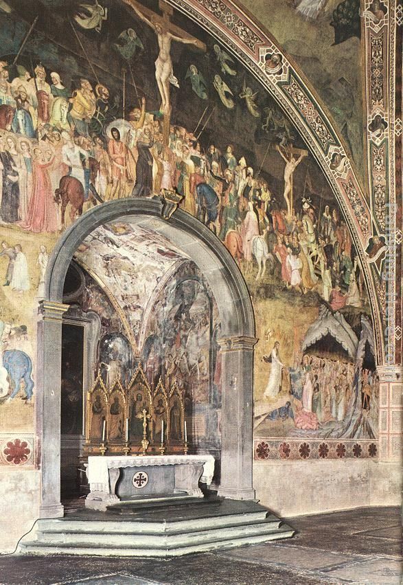 Andrea Bonaiuti da Firenze Frescoes on the central wall
